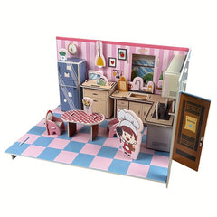3D Model Kitchen Puzzles DIY Craft Toys for Kids