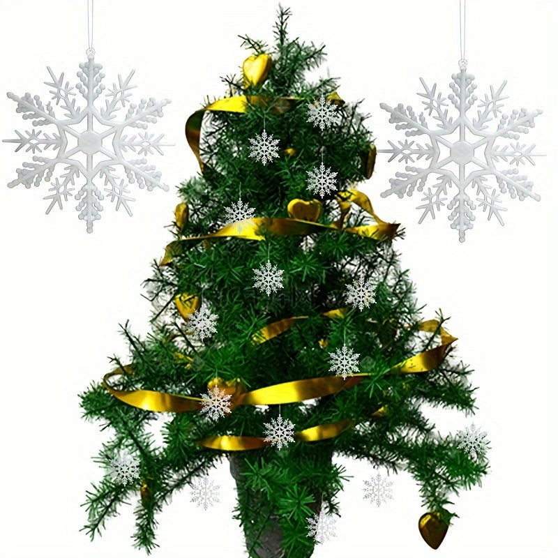 70pcs Christmas Snowflake Decorations for DIY Crafts