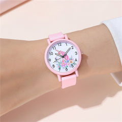 Pink Unicorn Cartoon Watch For Kids