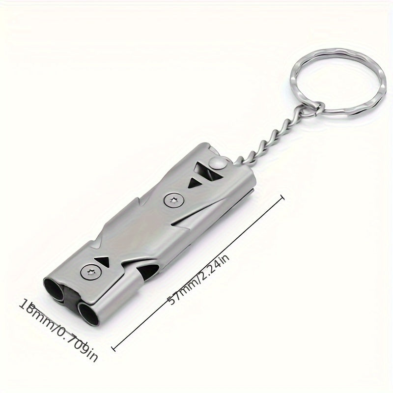 Dual Tube Survival Whistle Portable Safety Whistle SOS Keychain