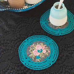 PET Round Coaster Light Lace Anti-scalding Heat Insulation Mat
