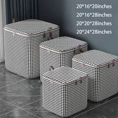 Large Capacity Storage Bag Houndstooth Patten Zipper Organizer