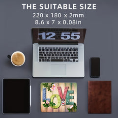 LOVE Letters Mouse Pad Washable Non Slip Rubber Base Mouse Pad