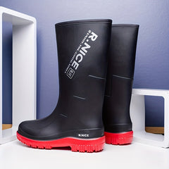 Men High Top Rain Boots Wear resistant Waterproof Non slip Galoshes