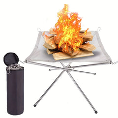 Portable Garden Fire Pit 4 Legs Collapsible Fire Pits Fireplace
