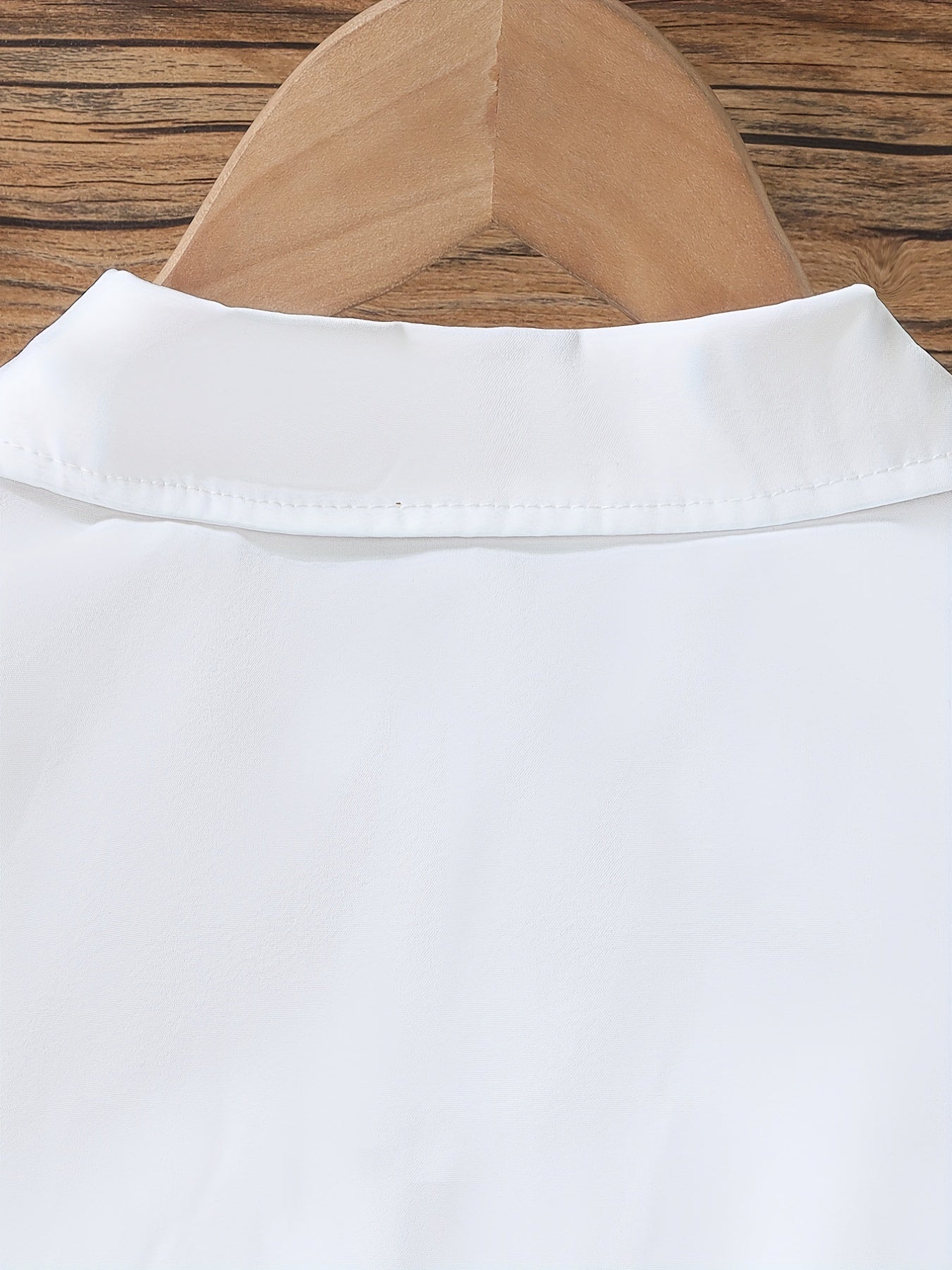 Girls Varsity Shirt Collar V Neck Solid Color with Pocket