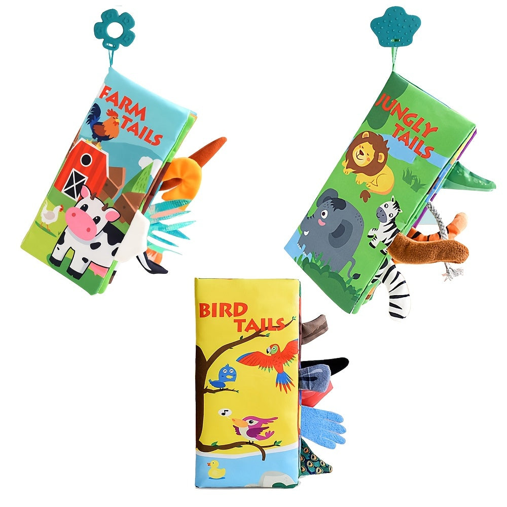 Soft Cloth Crinkle Books Sensory Toys for Infant Toddler