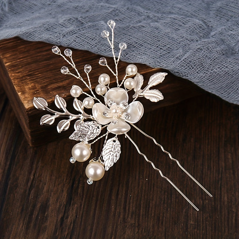 Crystal Faux Pearl Hair Pins Wedding Hair Accessories