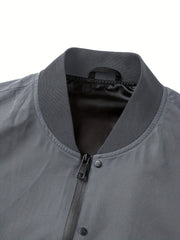 Men's Lightweight Stand Collar Zip Up Jacket