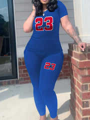 Women's Plus Number Print Tee & Pants Set