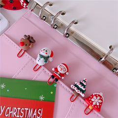 10pcs Christmas Resin Paper Clip Office File Storage Finishing