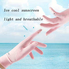 Breathable Ice Silk Gloves Short Touchscreen Cycling Gloves