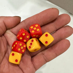 10pcs 16mm Acrylic Red Yellow D6 Game Dice Bars Clubs Parties