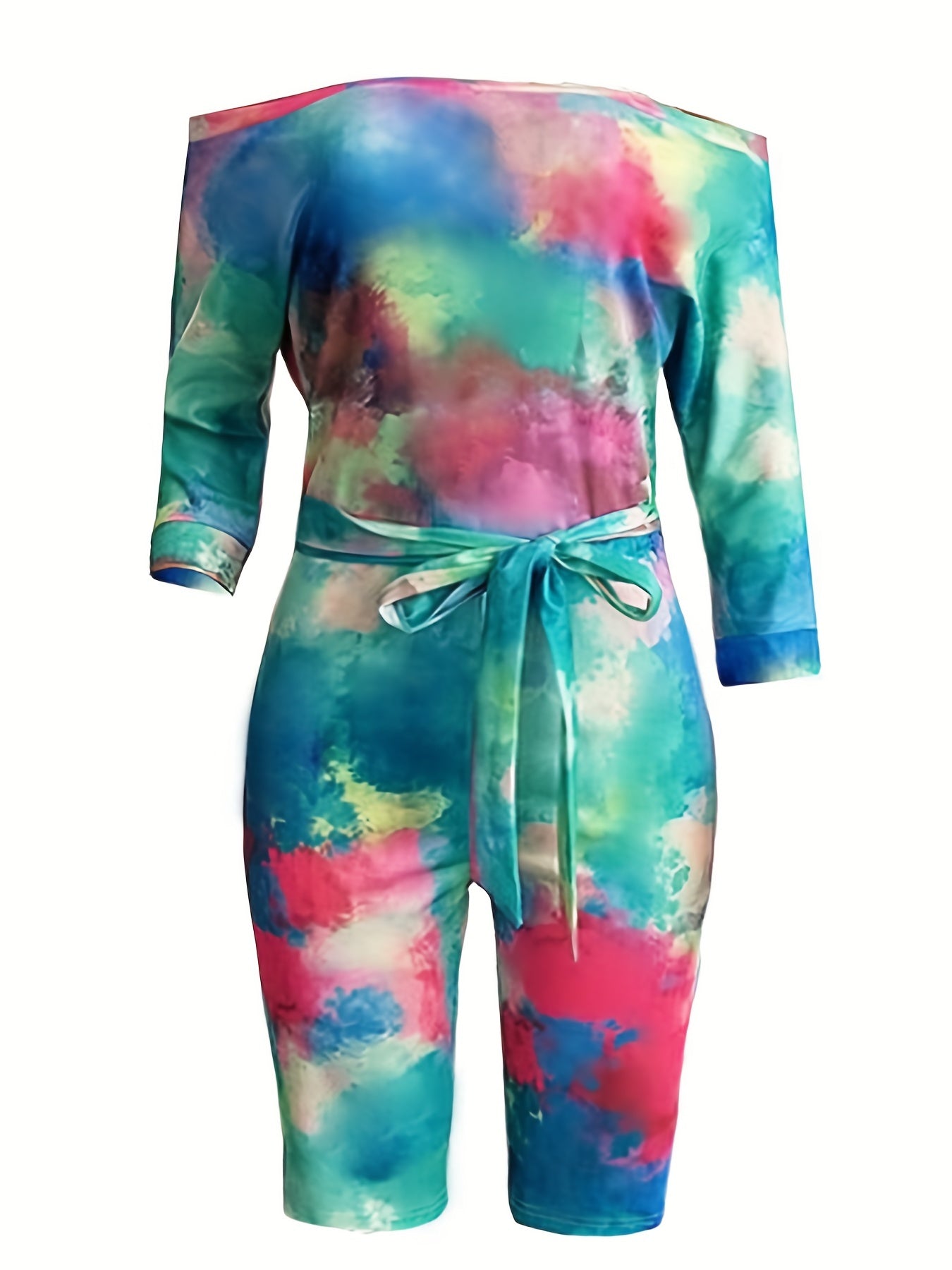 Women's Plus Tie Dye Off Shoulder Jumpsuit