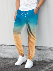 Men's Ombre Drawstring Joggers Loose Fit Pants for Spring Autumn