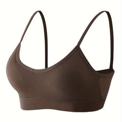 Solid Cami Crop Top V Neck Backless Slim Fit Top Women's Lingerie