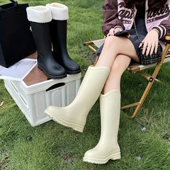 Clover Decor Solid Rain Boots Waterproof Non Slip Outdoor PVC Shoes