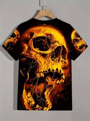 Skull With Mouth Open Print Men's Short Sleeve T shirt