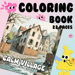 Adult Coloring Book Village Theme 22 Pages 20x20cm