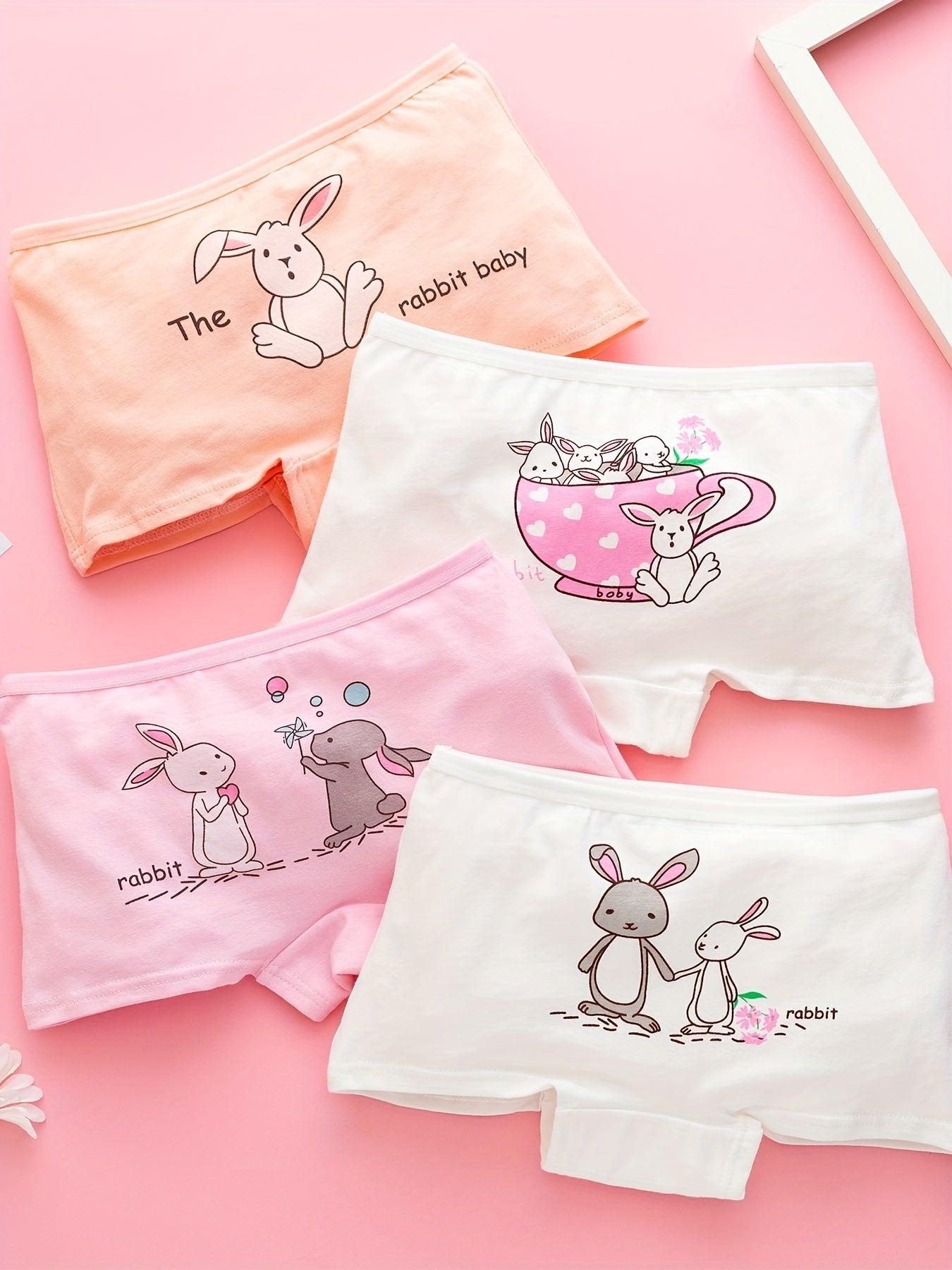 4pcs Girls Unicorn Print Panties Soft Comfortable Underwear