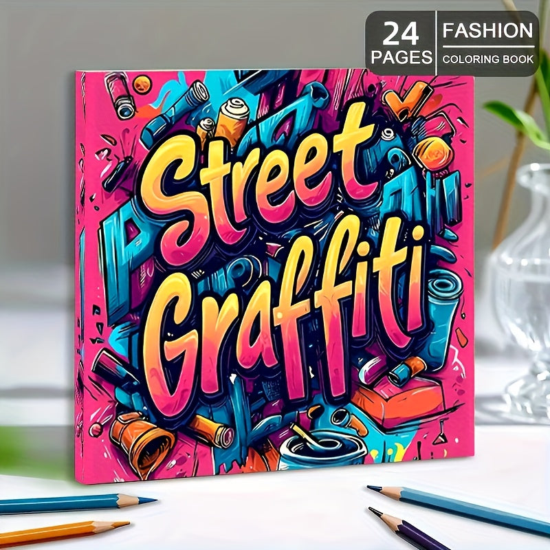 Street Graffiti Adult Coloring Book Urban Art Theme Perfect Gift