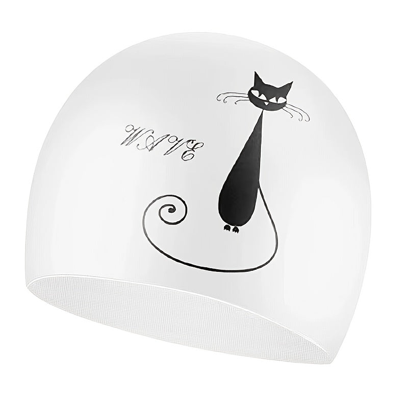 Cartoon Waterproof Swim Hat - Durable Silicone Swimming Cap