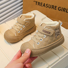 Girl's Solid Skate Shoes Warm Plush Lining Comfy Non Slip Casual Winter