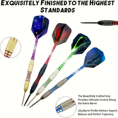 12pcs Set Professional Steel Tip Darts with Nonslip Iron Barrel