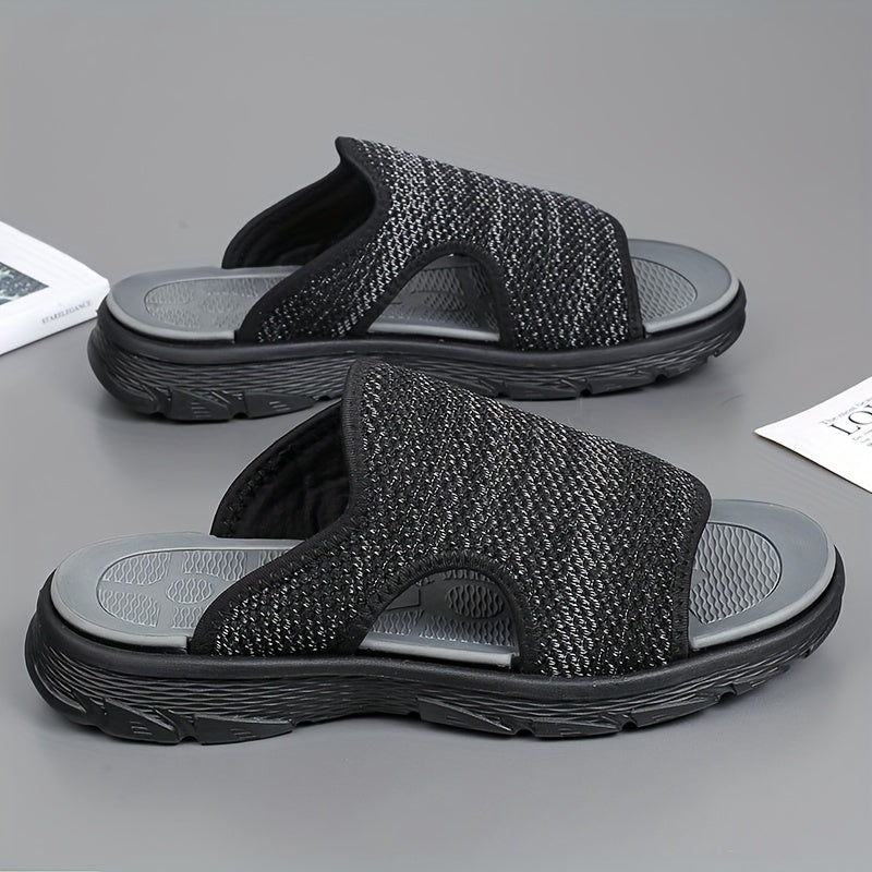 Men's Open Toe Slides Non Slip House Shoes Summer