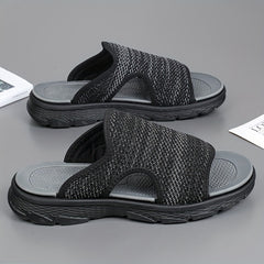 Men's Open Toe Slides Non Slip House Shoes Summer