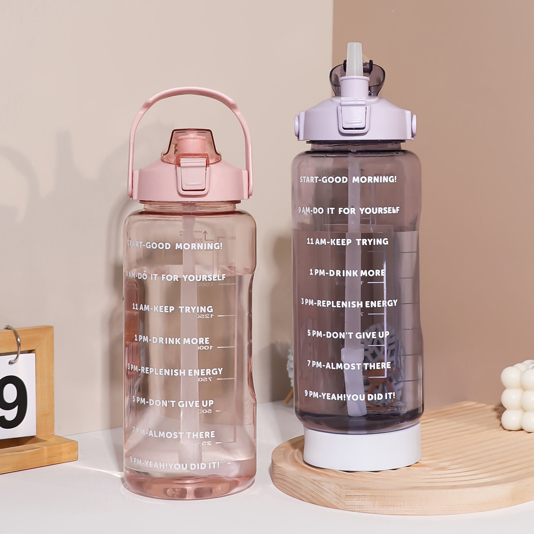 32 oz Sports Water Bottle with Scale and Straw for Outdoor Hiking and Gym