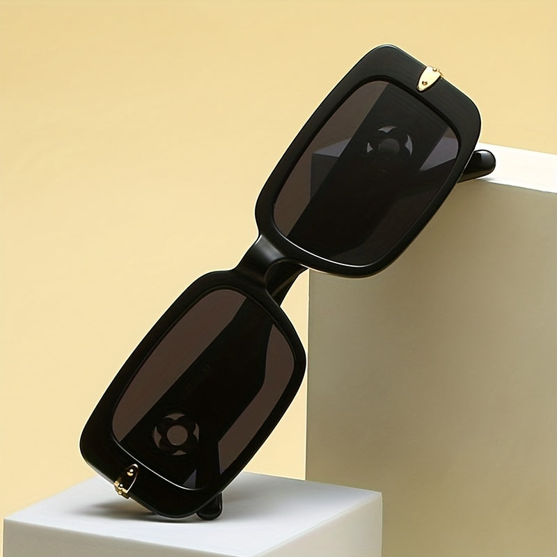 Y2K Square Sunglasses Metal Clover Hollow Glasses UV400