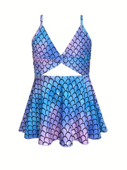 Toddler Girls Fish Scales One Piece Swimsuit