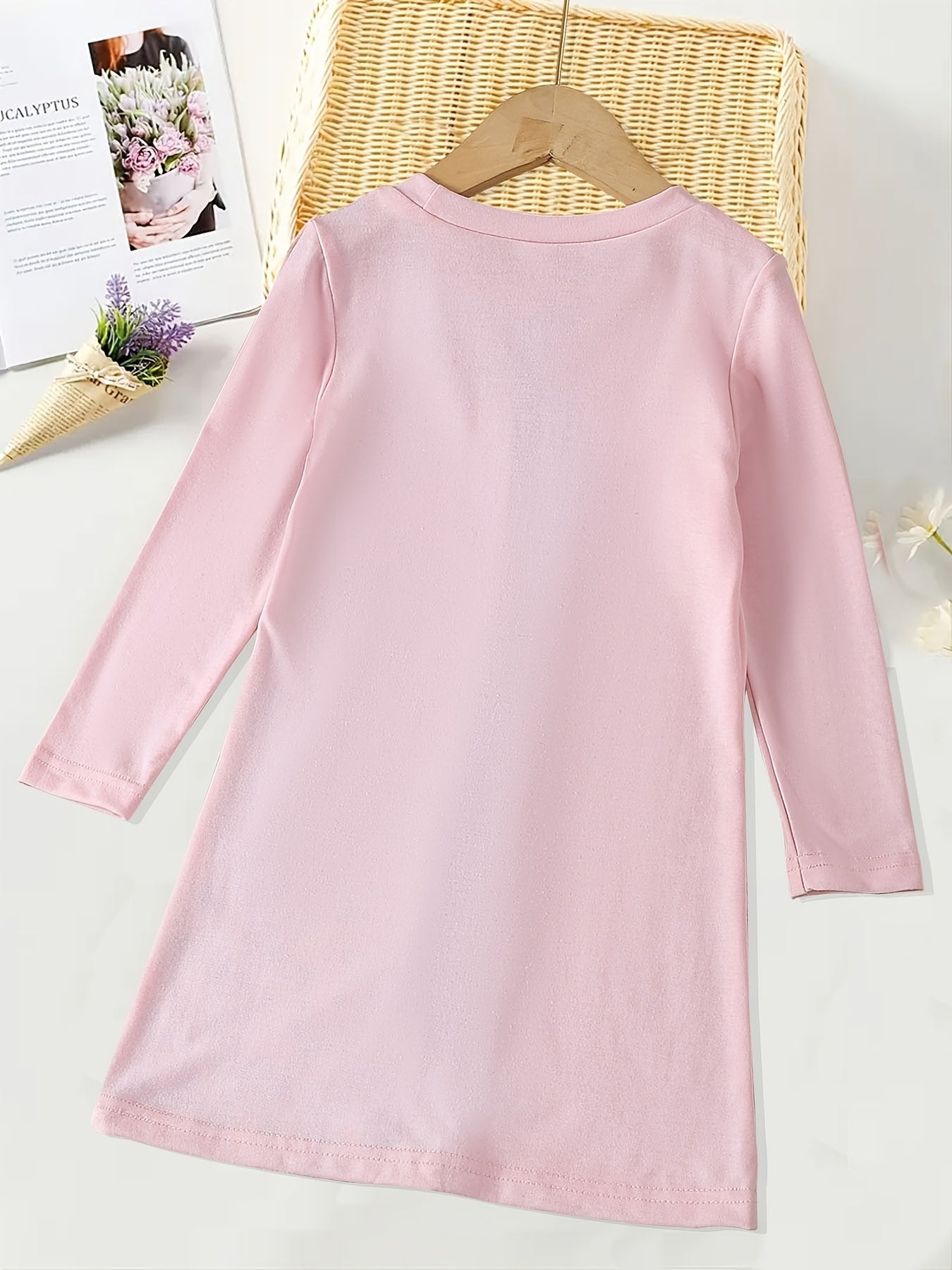Girls Leopard Splicing Dress Kids Spring Clothes