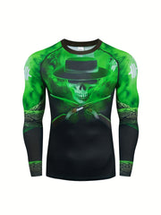 Men's Skull Compression Long Sleeve Shirt & Pants Set