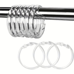 12 Transparent Plastic Shower Curtain Rings High Hooks For Bathroom Shower Rods