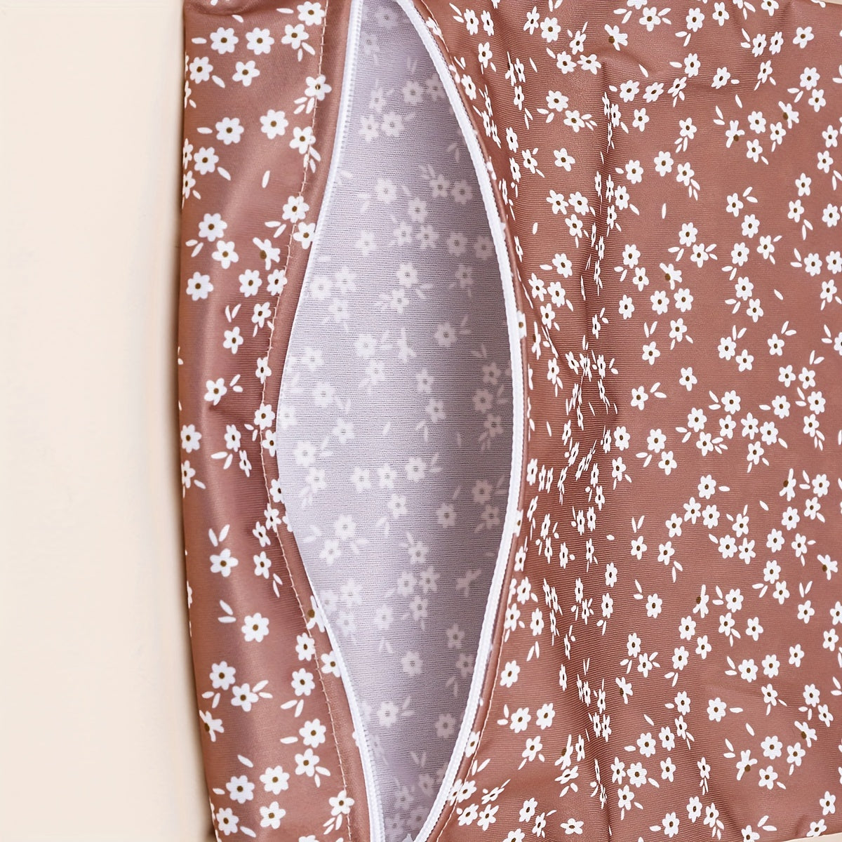 2pcs Floral & Animal Print Wet Dry Bags Portable Diaper Pouches