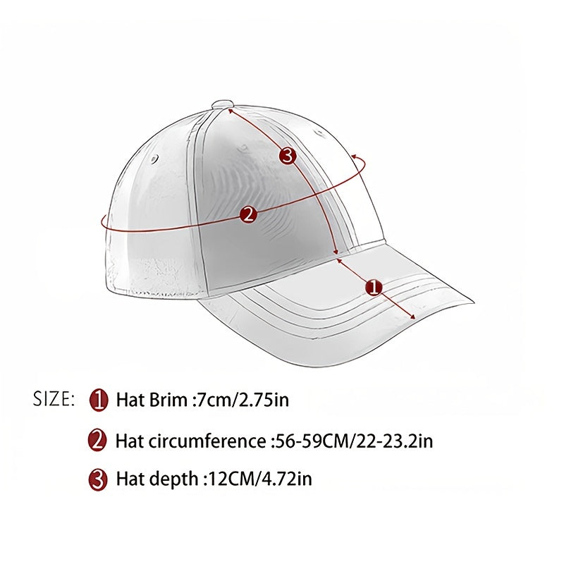 Washed Cotton Baseball Cap Casual Letter Printed Sun Protection Hat