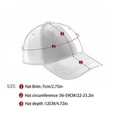 Washed Cotton Baseball Cap Casual Letter Printed Sun Protection Hat