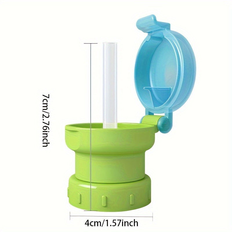 Spill Proof Drink Bottle with Twist Cover Cap and Straw