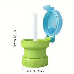 Spill Proof Drink Bottle with Twist Cover Cap and Straw