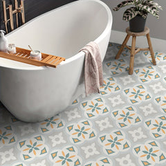 Bohemian Flower Tile Stickers - Set of 12
