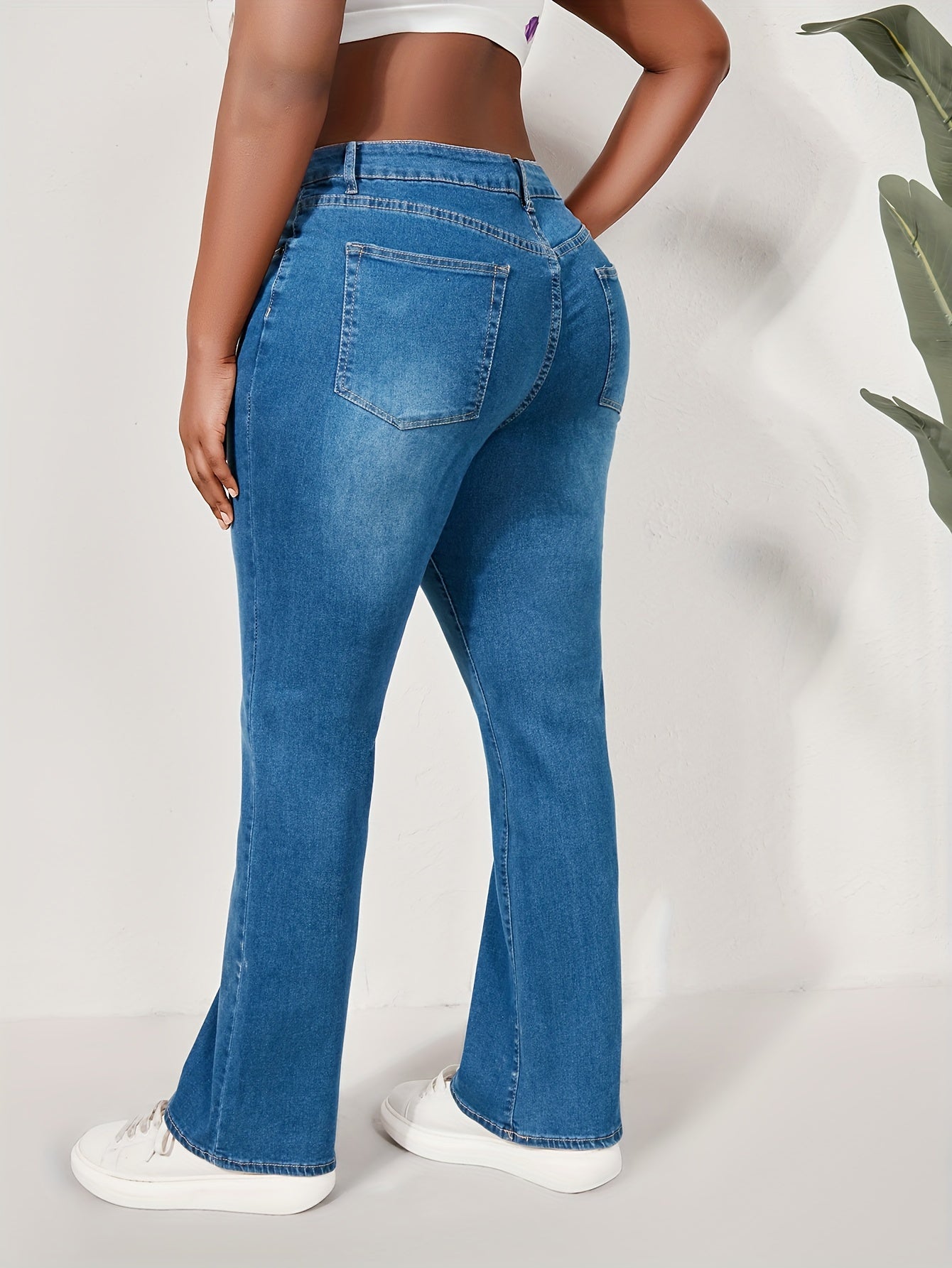 Button Flay High Stretch Jeans