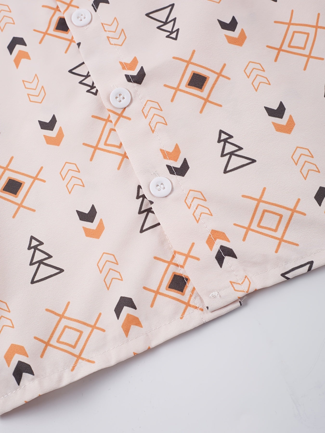 Boys Symbols Shirt Short Sleeves Button Casual Summer Kids Clothes