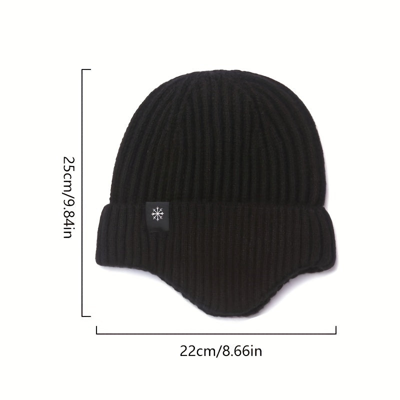 Men's Winter Knitted Hat Plus Velvet Thickened Ear Protection Beanie