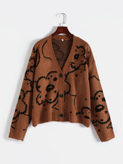 Button Front Cardigan Women's Casual Sweater