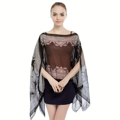 Paisley Print Chiffon Sunproof Bikini Cover Up Sarong