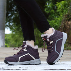Women's Winter Hiking Shoes Plush Inner Thermal Non slip Walking Shoes