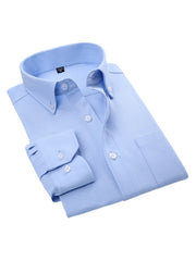 Men's Square Neck Button Up Shirt with Chest Pocket