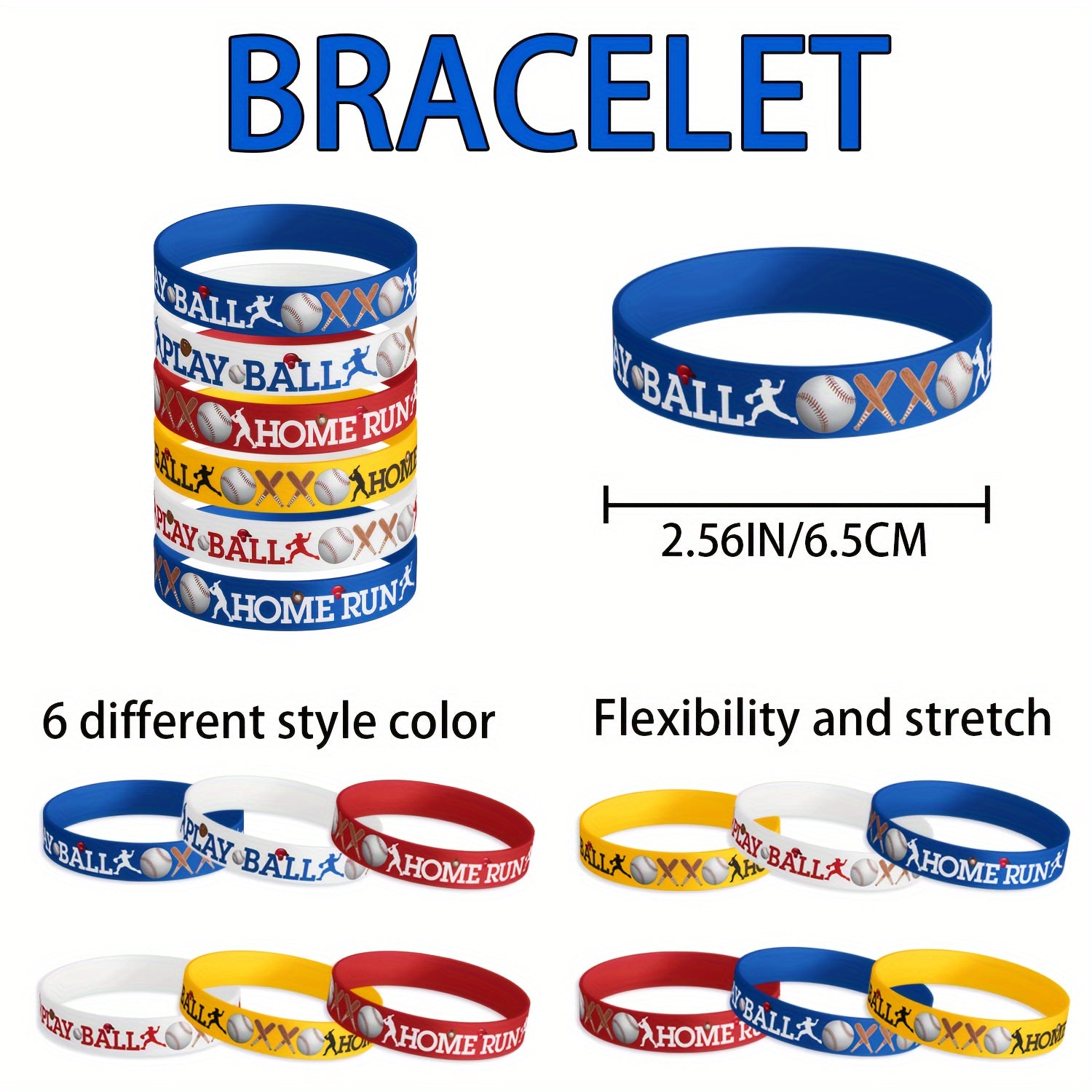 Baseball Party Favors 86pcs Bracelet, Pins, Keychain, Decoration